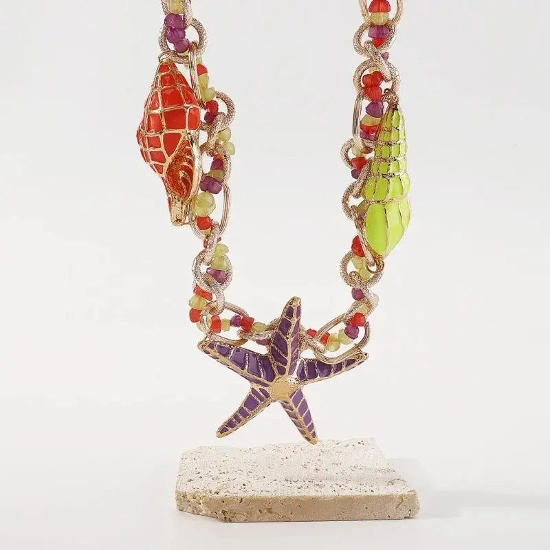 Starfish Shell Charm Choker Necklace - Blade & Thread