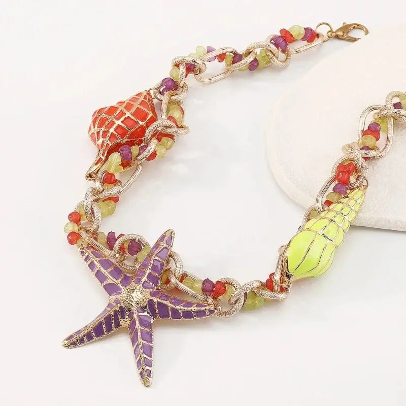 Starfish Shell Charm Choker Necklace - Blade & Thread