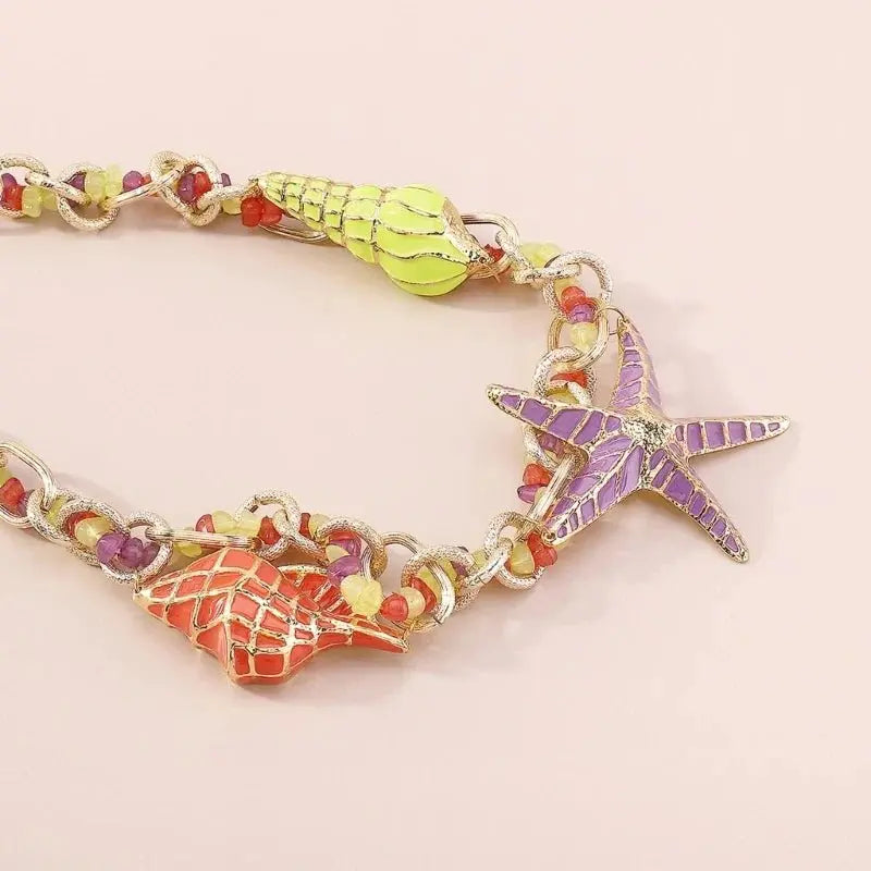 Starfish Shell Charm Choker Necklace nowadaysfashion
