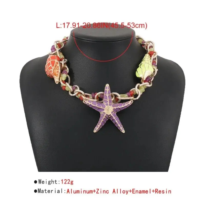 Starfish Shell Charm Choker Necklace - Blade & Thread
