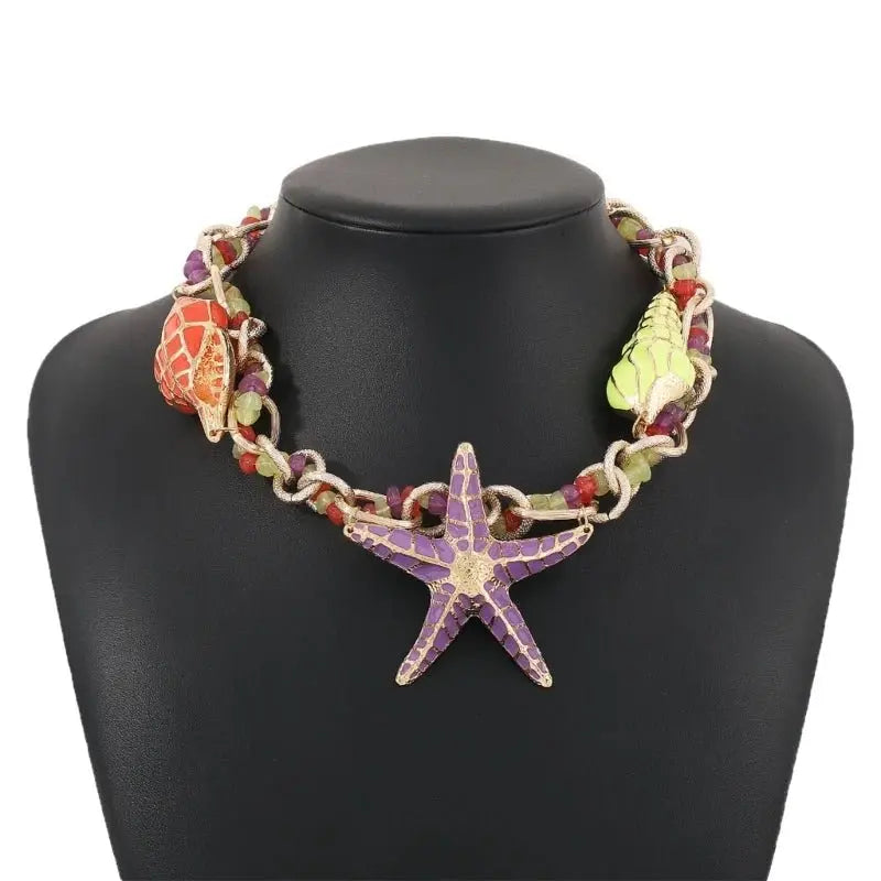 Starfish Shell Charm Choker Necklace nowadaysfashion
