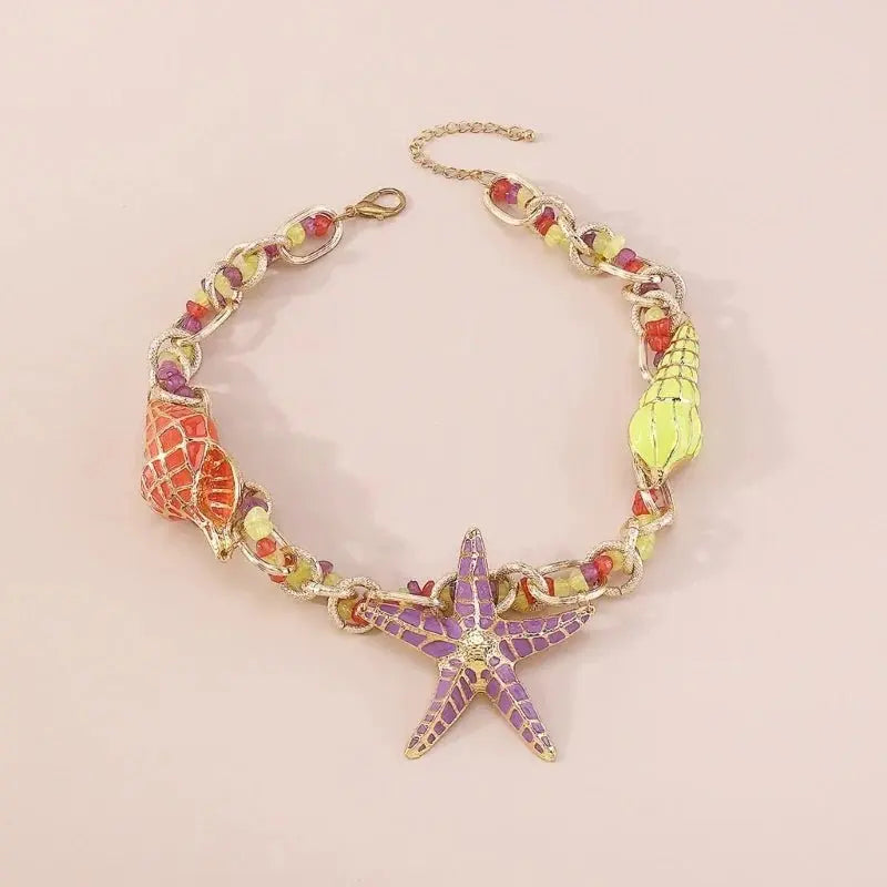 Starfish Shell Charm Choker Necklace - Blade & Thread
