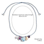 starfish shell necklace colorful rope braided ceramic necklace nowadaysfashion