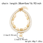 Starfish shell rice bead multi-layer necklace nowadaysfashion
