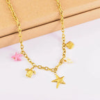 starfish turtle conch gold necklace nowadaysfashion