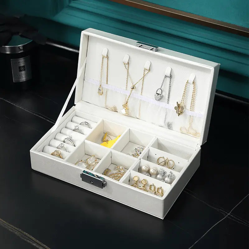 Storage rectangular lock jewelry storage box nowadaysfashion