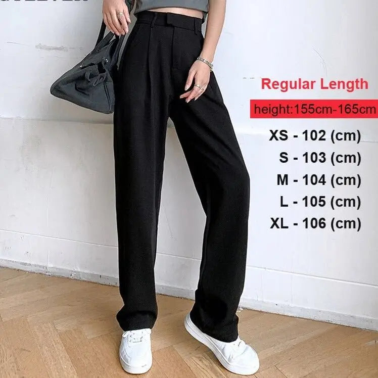 Straight Female Trousers Casual High Waist Women Long Pants nowadaysfashion