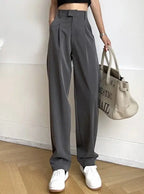 Straight Female Trousers Casual High Waist Women Long Pants nowadaysfashion