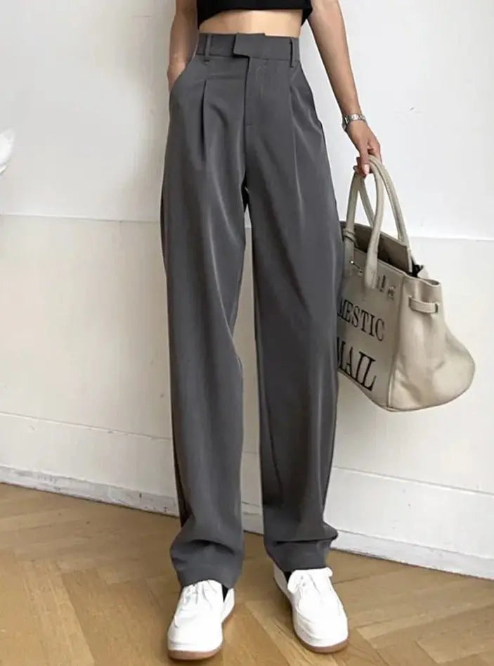 Straight Female Trousers Casual High Waist Women Long Pants nowadaysfashion