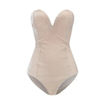 Strapless Velvet Sexy Bodysuit Women Sweetheart Bodycon Backless Lace Up Body V Neck Bodysuits nowadaysfashion