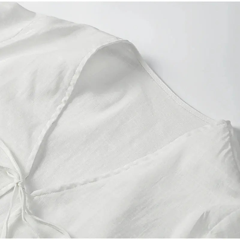 Street Lace Up Shirts Women Sexy Hollow Out V Neck Long Sleeve Femlae T-shirt - Blade & Thread