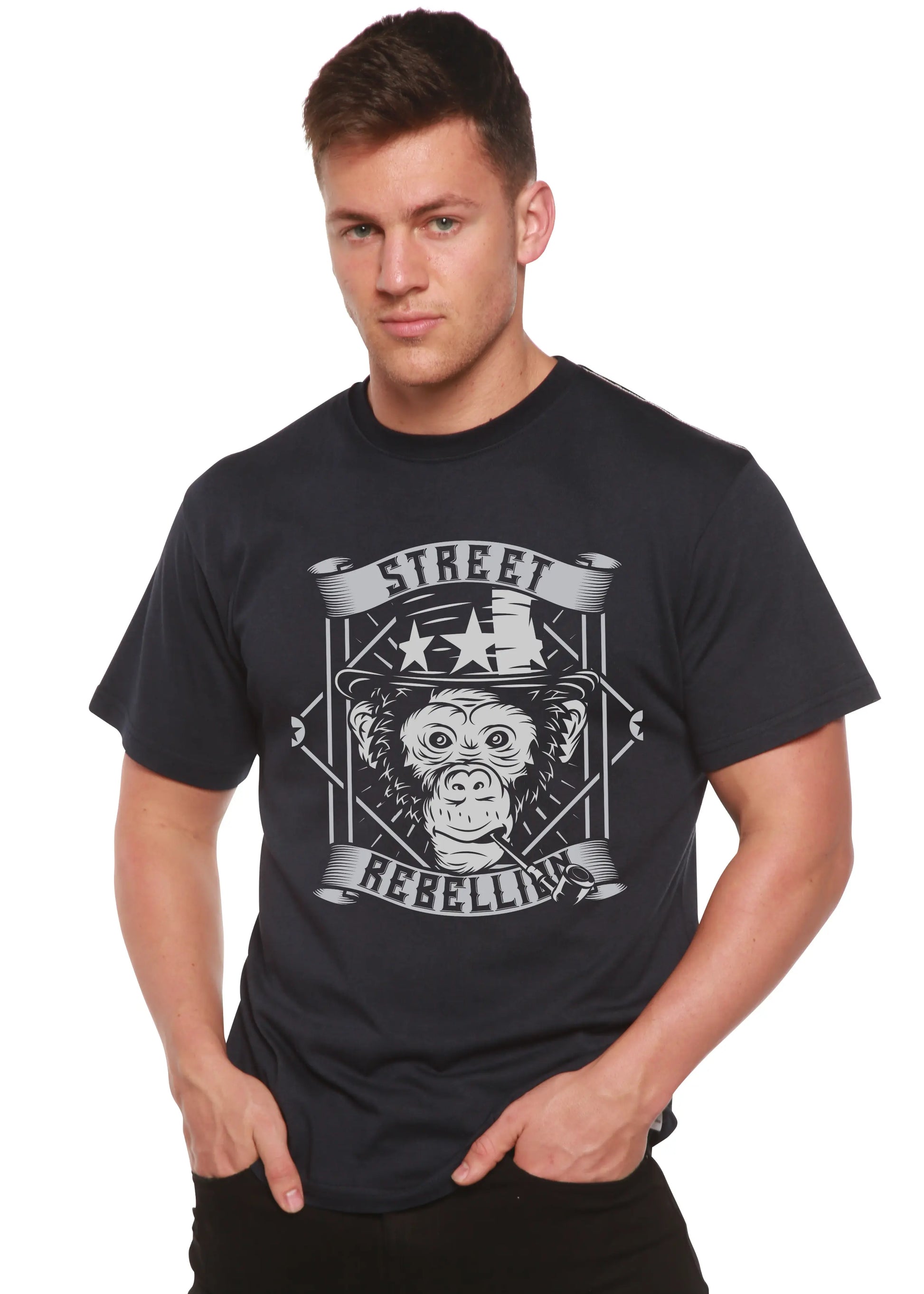 Street Men's Bamboo Viscose/Organic Cotton Short Sleeve Graphic T-Shirt Spun Bamboo