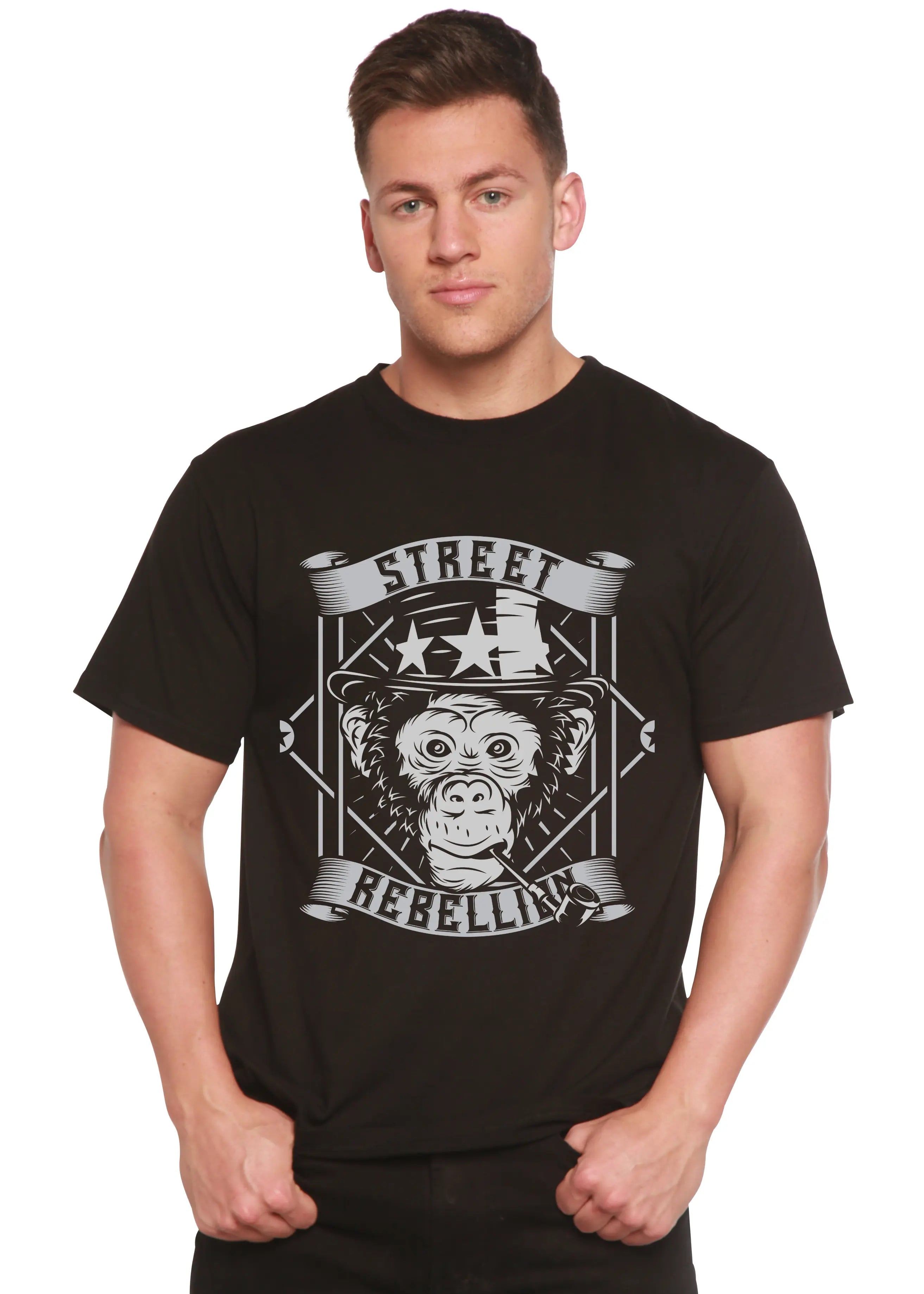 Street Men's Bamboo Viscose/Organic Cotton Short Sleeve Graphic T-Shirt Spun Bamboo
