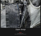 Streetwear 90s Slim Cowboy Grey Stretch Work Wear Splice Long Pants Man nowadaysfashion
