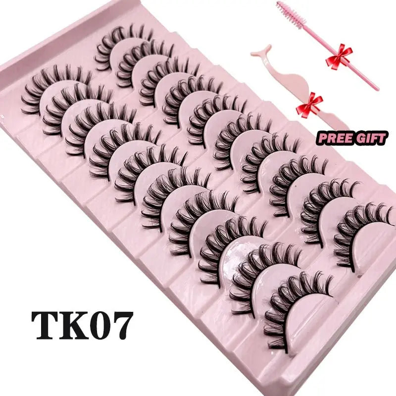 Strip Lashes 10-pairs Fluffy Mink Lashes 3D False Volume Eyelashes - Blade & Thread