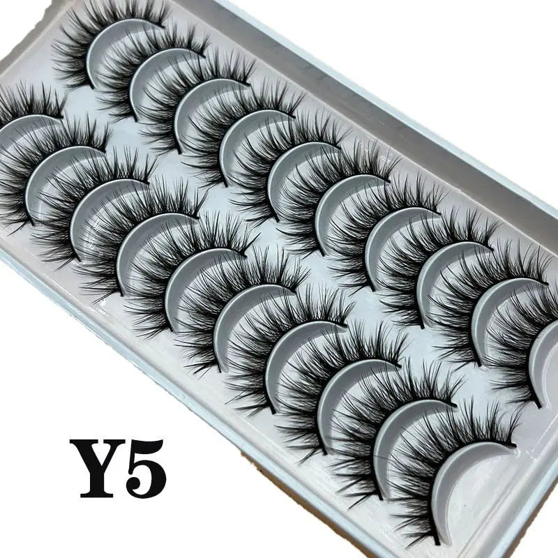 Strip Lashes 10-pairs Fluffy Mink Lashes 3D False Volume Eyelashes nowadaysfashion