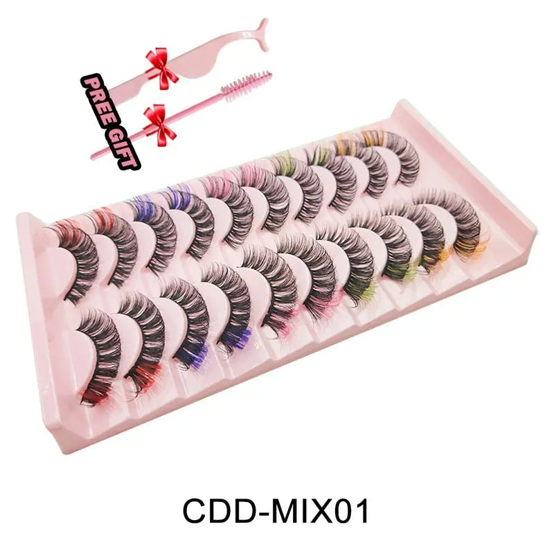 Strip Lashes 10-pairs Fluffy Mink Lashes 3D False Volume Eyelashes - Blade & Thread