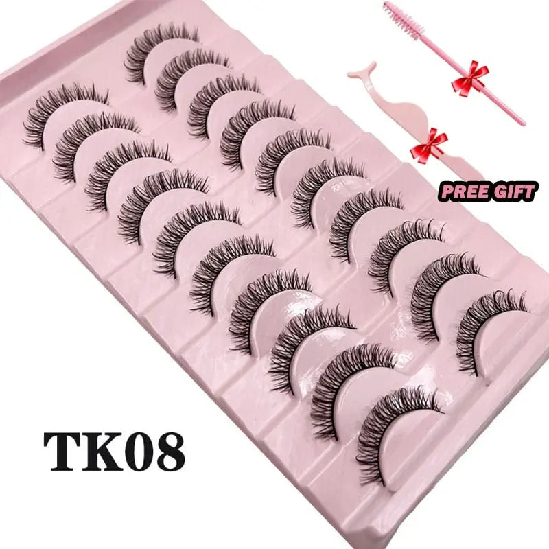 Strip Lashes 10-pairs Fluffy Mink Lashes 3D False Volume Eyelashes nowadaysfashion