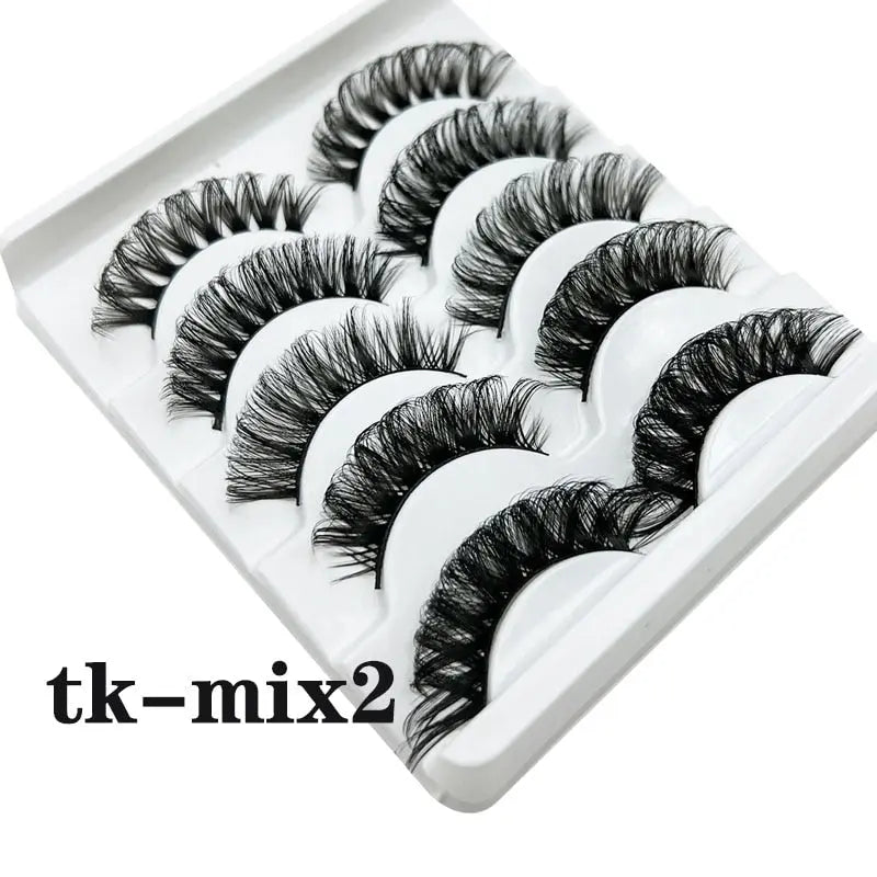Strip Lashes 10-pairs Fluffy Mink Lashes 3D False Volume Eyelashes - Blade & Thread