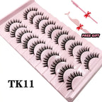 Strip Lashes 10-pairs Fluffy Mink Lashes 3D False Volume Eyelashes nowadaysfashion