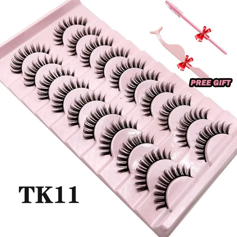 Strip Lashes 10-pairs Fluffy Mink Lashes 3D False Volume Eyelashes nowadaysfashion
