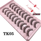 Strip Lashes 10-pairs Fluffy Mink Lashes 3D False Volume Eyelashes nowadaysfashion