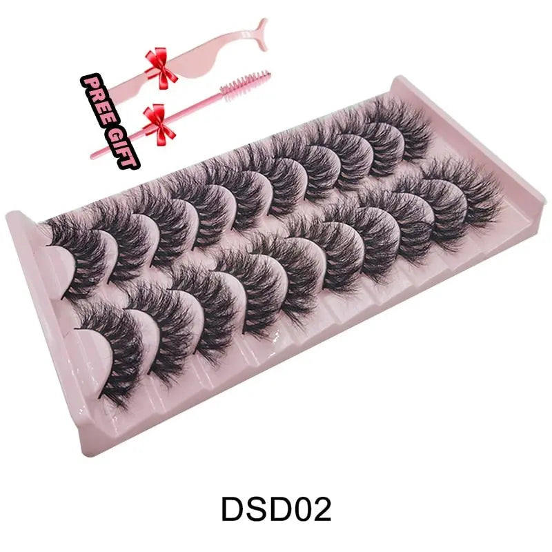 Strip Lashes 10-pairs Fluffy Mink Lashes 3D False Volume Eyelashes nowadaysfashion