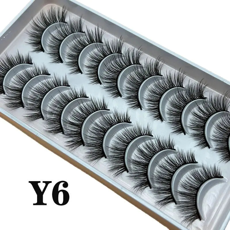Strip Lashes 10-pairs Fluffy Mink Lashes 3D False Volume Eyelashes - Blade & Thread