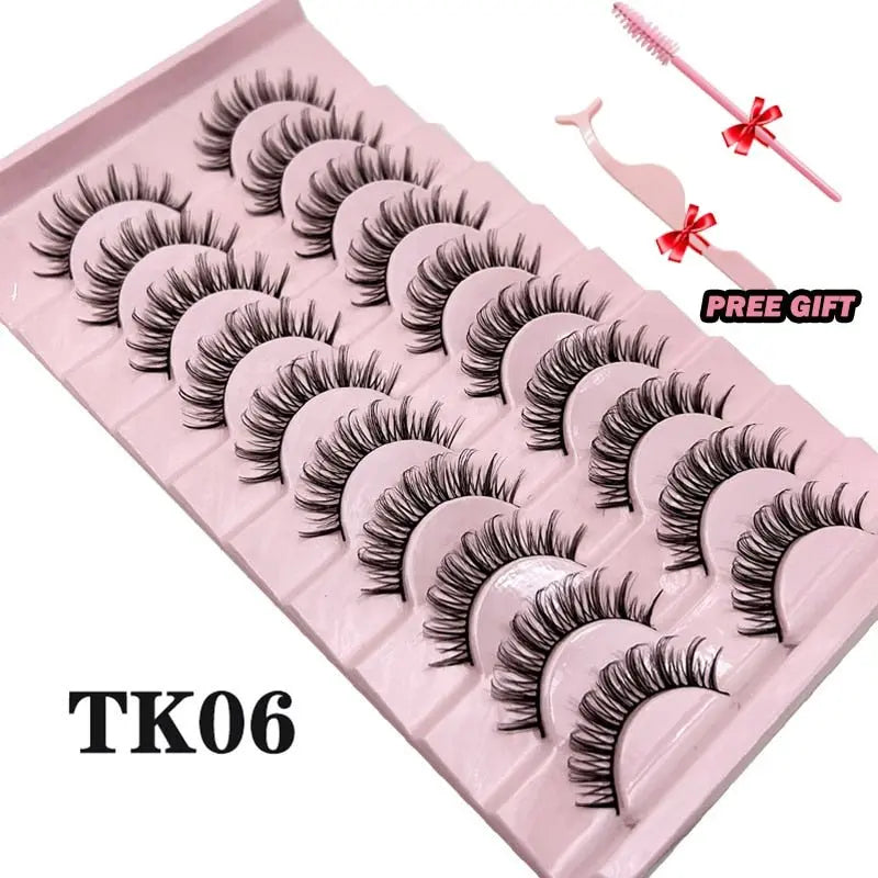 Strip Lashes 10-pairs Fluffy Mink Lashes 3D False Volume Eyelashes nowadaysfashion