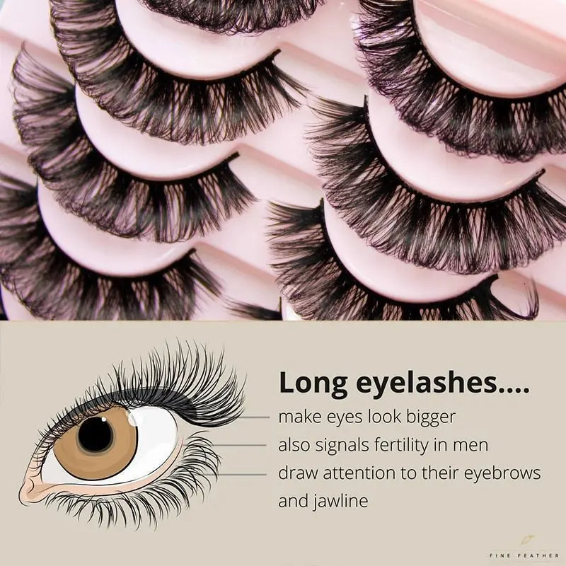 Strip Lashes 10-pairs Fluffy Mink Lashes 3D False Volume Eyelashes - Blade & Thread