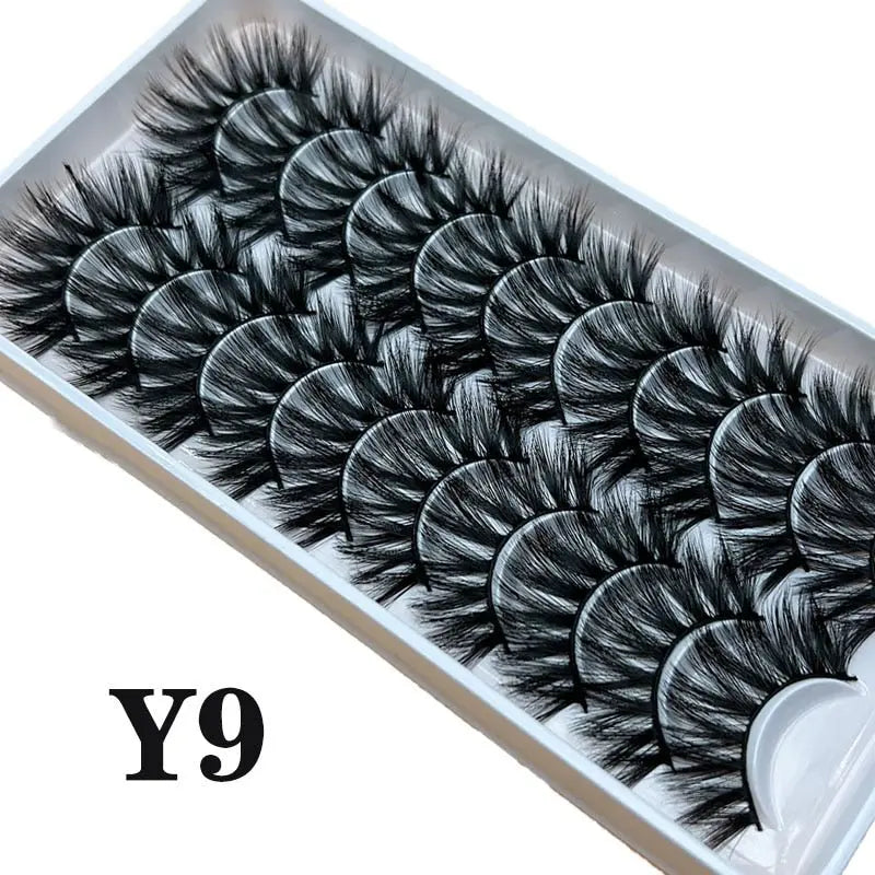 Strip Lashes 10-pairs Fluffy Mink Lashes 3D False Volume Eyelashes - Blade & Thread
