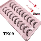 Strip Lashes 10-pairs Fluffy Mink Lashes 3D False Volume Eyelashes nowadaysfashion