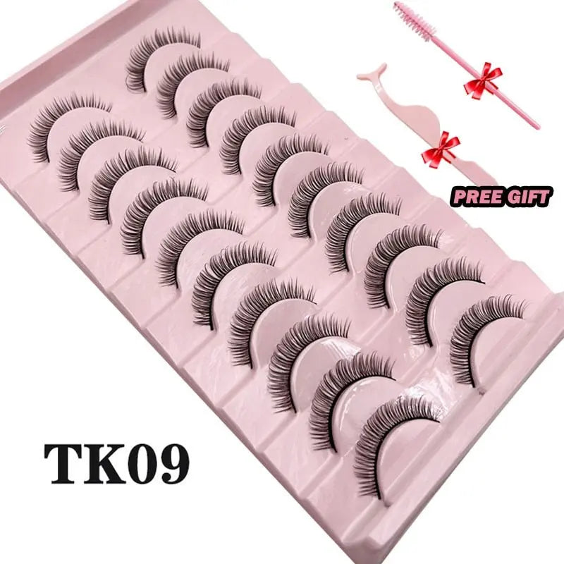 Strip Lashes 10-pairs Fluffy Mink Lashes 3D False Volume Eyelashes - Blade & Thread