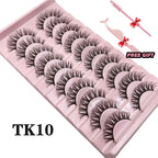 Strip Lashes 10-pairs Fluffy Mink Lashes 3D False Volume Eyelashes nowadaysfashion