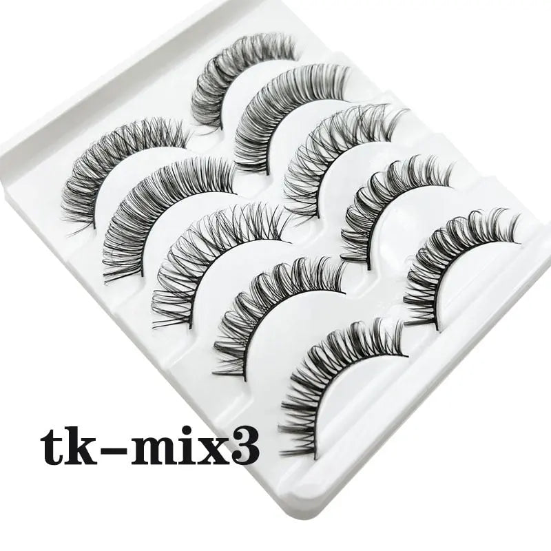Strip Lashes 10-pairs Fluffy Mink Lashes 3D False Volume Eyelashes nowadaysfashion
