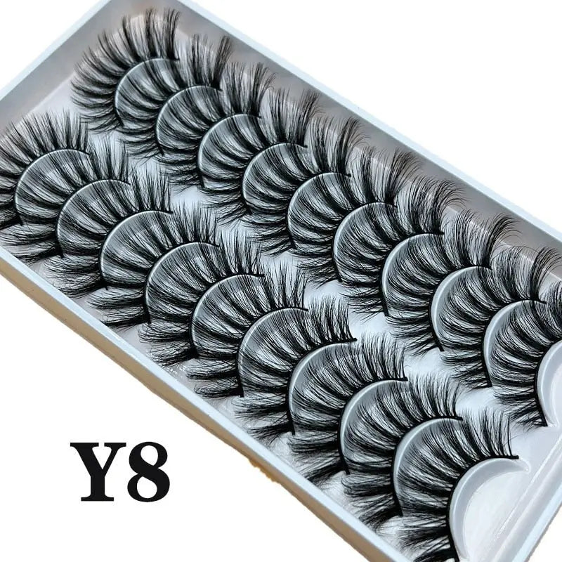 Strip Lashes 10-pairs Fluffy Mink Lashes 3D False Volume Eyelashes - Blade & Thread