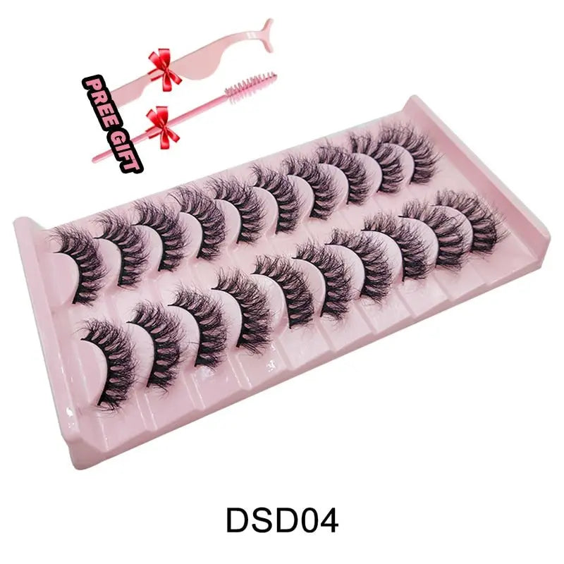 Strip Lashes 10-pairs Fluffy Mink Lashes 3D False Volume Eyelashes nowadaysfashion