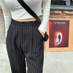 Striped Baggy Pants Women New High Waist Loose Straight Wide Leg Pants Female 2022 Summer nowadaysfashion