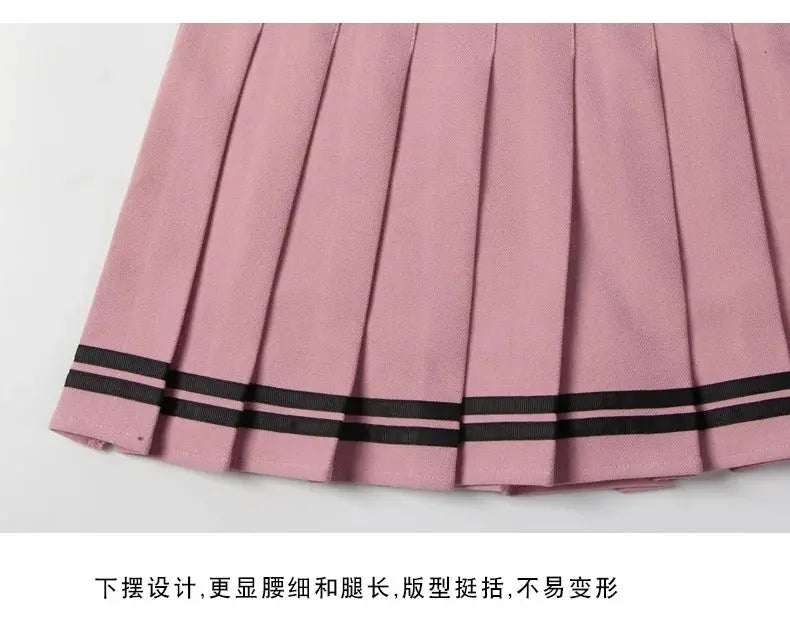 Striped Pleated Elastic Waist Female Sweet Mini Dance Plaid Skirt Y2k - Blade & Thread