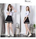 Striped Pleated Elastic Waist Female Sweet Mini Dance Plaid Skirt Y2k nowadaysfashion