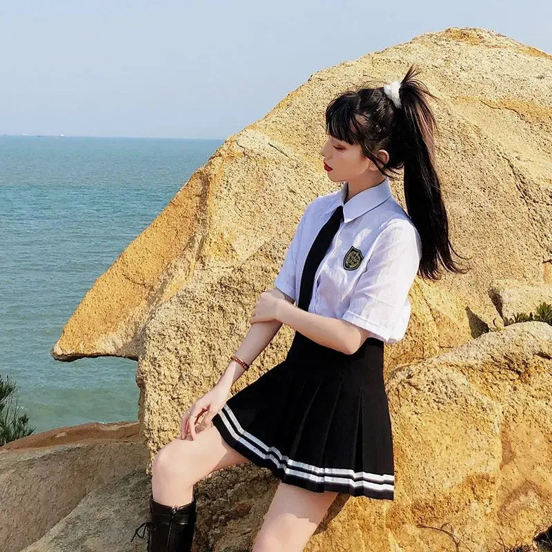 Striped Pleated Elastic Waist Female Sweet Mini Dance Plaid Skirt Y2k - Blade & Thread