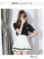 Striped Pleated Elastic Waist Female Sweet Mini Dance Plaid Skirt Y2k nowadaysfashion