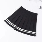 Striped Pleated Elastic Waist Female Sweet Mini Dance Plaid Skirt Y2k nowadaysfashion