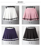 Striped Pleated Elastic Waist Female Sweet Mini Dance Plaid Skirt Y2k nowadaysfashion