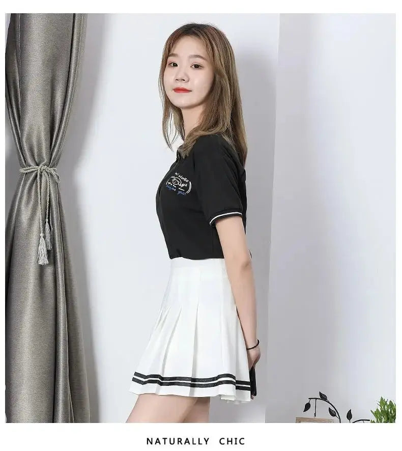 Striped Pleated Elastic Waist Female Sweet Mini Dance Plaid Skirt Y2k - Blade & Thread