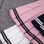 Striped Pleated Elastic Waist Female Sweet Mini Dance Plaid Skirt Y2k nowadaysfashion