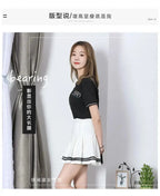 Striped Pleated Elastic Waist Female Sweet Mini Dance Plaid Skirt Y2k nowadaysfashion