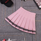 Striped Pleated Elastic Waist Female Sweet Mini Dance Plaid Skirt Y2k nowadaysfashion