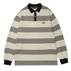 Striped POLO Shirt Men Women Casual Loose Couple BF Lapel Sweatshirts nowadaysfashion