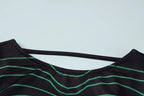 Striped Print Long Sleeve See Through Sexy Bodycon Maxi Dress nowadaysfashion